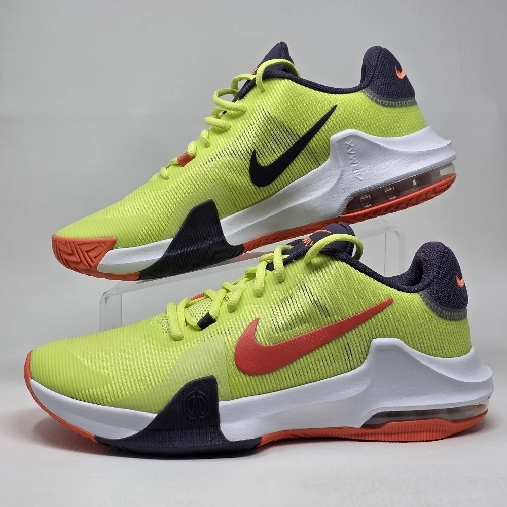 Nike Impact 4 Light Lemon Twist White Men's Size 10.5 Sneakers DM1124-700 New